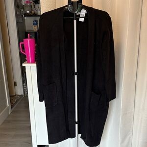 LOFT Black Open Front Cardigan